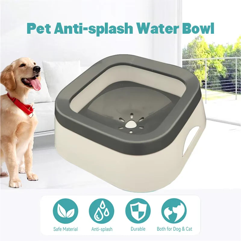 No-Spill Dog Water Bowl with Floating Plate