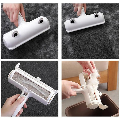 2-Way Pet Hair Remover Roller Lint Remove Brush Dog Cat Hair Clothes Carpet Cleaning Brush Fuzz Shaver null