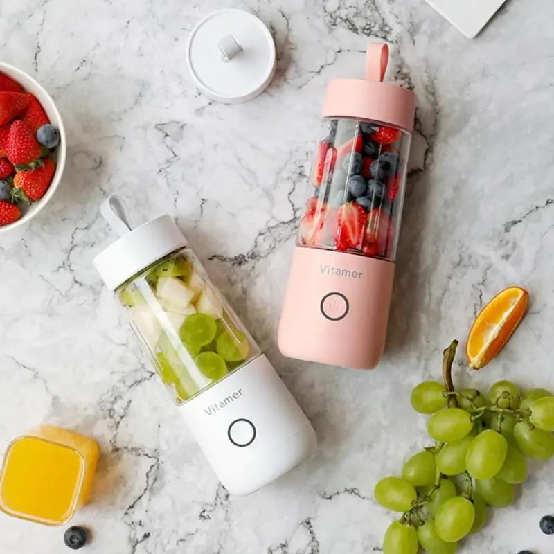 350ml Portable Blender Juicer Electric USB Rechargeable Mixer Smoothie Slushy Cup Juice Blender Bottle USB Charging Kitchen Gadgets null