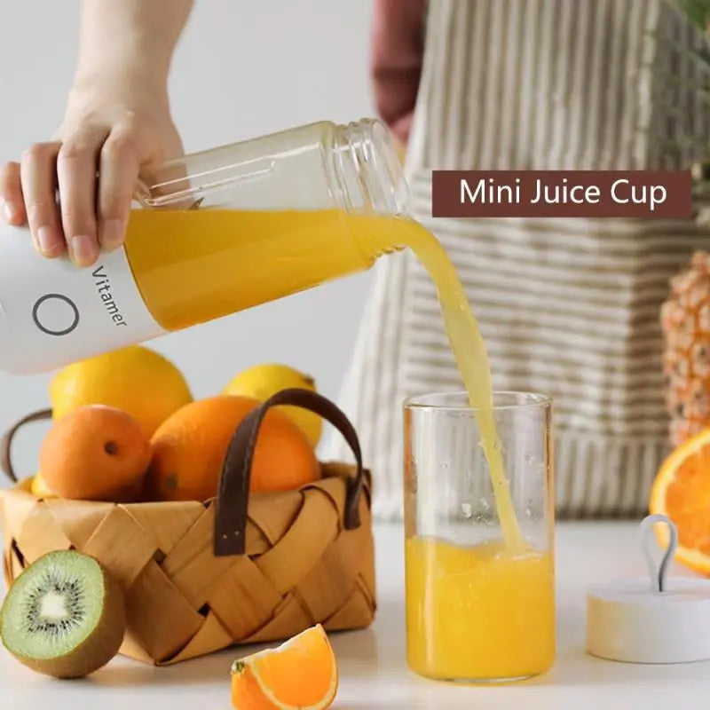 350ml Portable Blender Juicer Electric USB Rechargeable Mixer Smoothie Slushy Cup Juice Blender Bottle USB Charging Kitchen Gadgets null