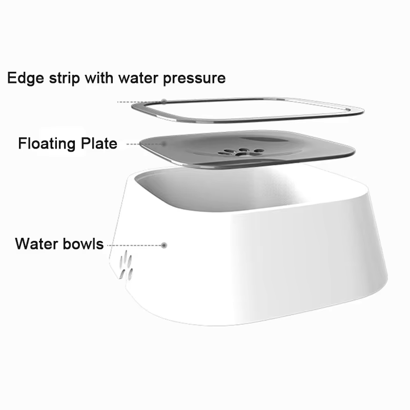 No-Spill Dog Water Bowl with Floating Plate