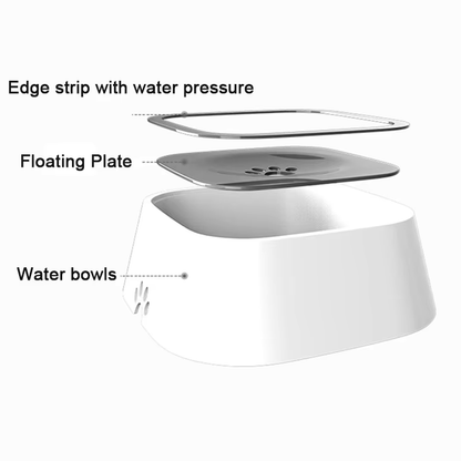 No-Spill Dog Water Bowl with Floating Plate