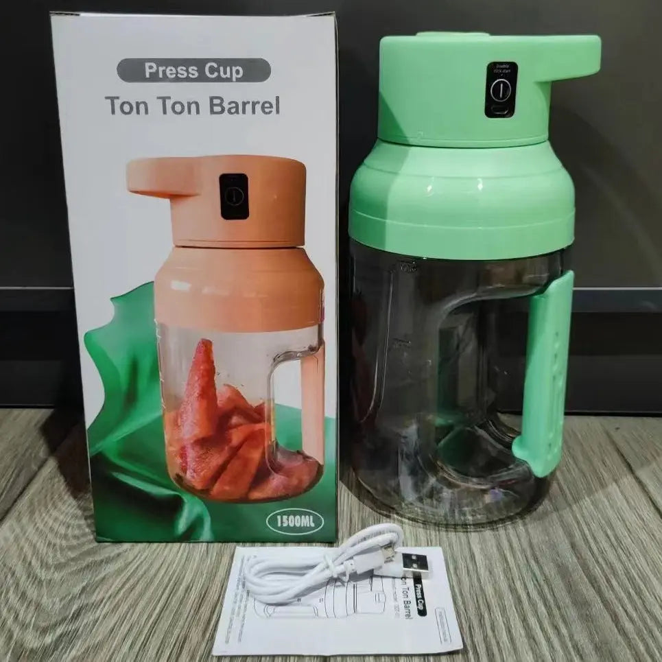 Portable Electric Juicer Large Capacity 1500ml Juice USB Rechargeable Electric Portable Blender Kitchen Gadgets null