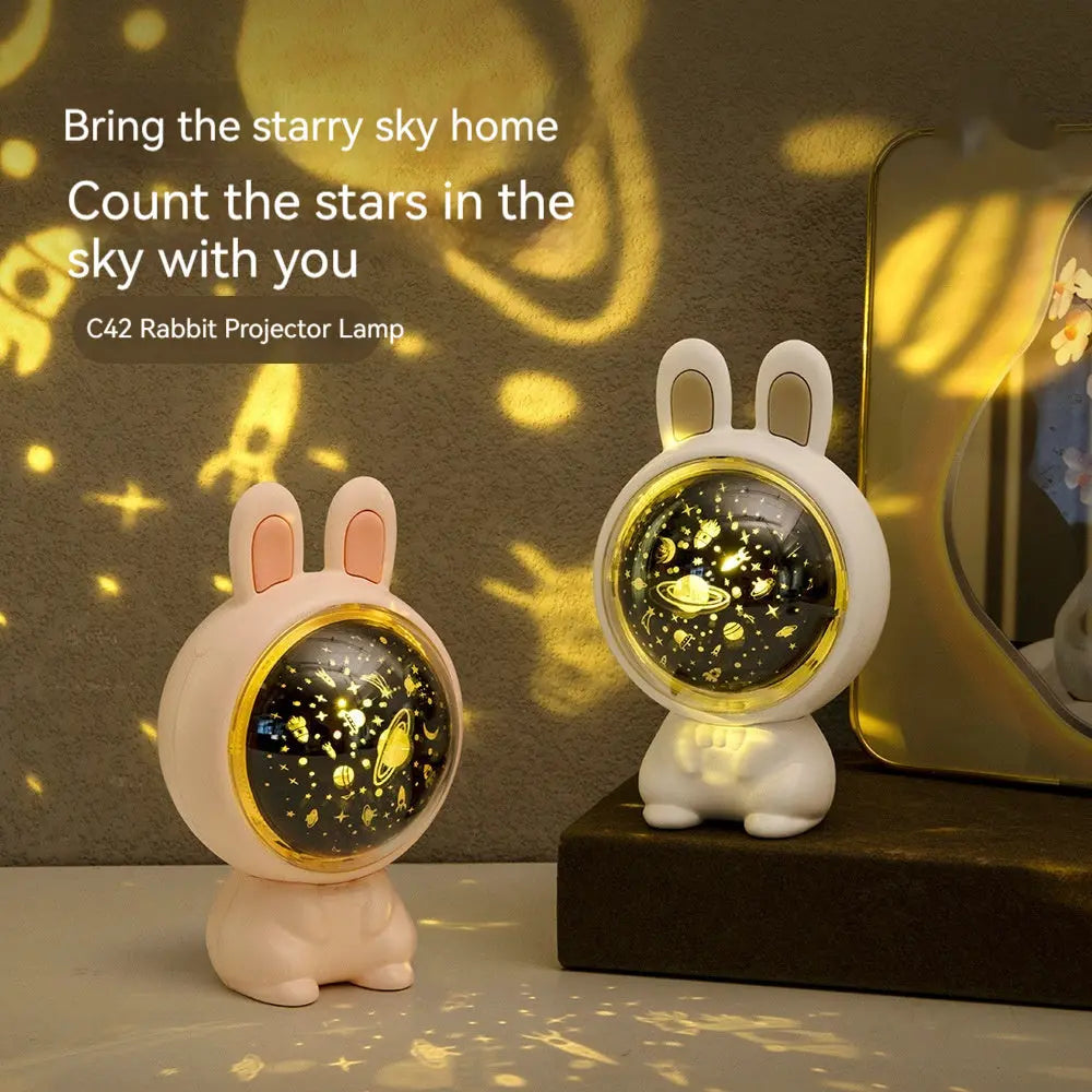 Creative Rabbit Star Light Projector Lamp Children Home Decor null